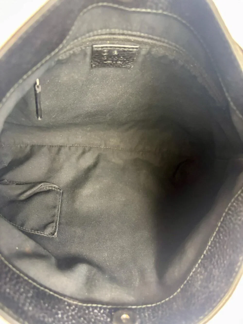 Gucci Vintage Black Monogram GG Canvas Hobo Shoulder Bag